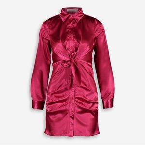 NWT Morrisday the Label hot pink shirt dress XS